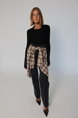 Gia Double Layer Top - Black