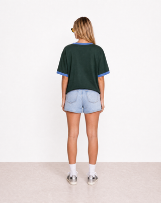 Kya Wrap V Neck Tee - Pine