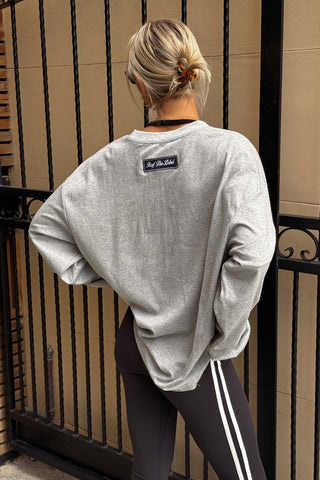 Logan Oversized LS Tee - Grey Marle