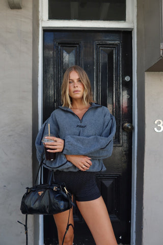 RAEF Quarter Zip Polar Fleece - Charcoal Marle