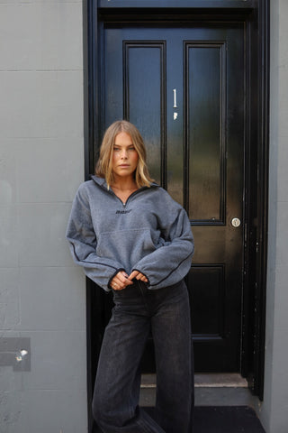 RAEF Quarter Zip Polar Fleece - Charcoal Marle