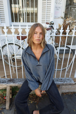 RAEF Quarter Zip Polar Fleece - Charcoal Marle