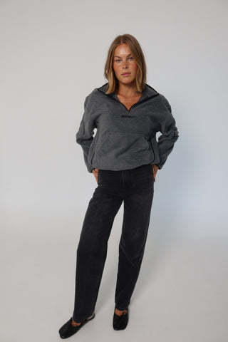 RAEF Quarter Zip Polar Fleece - Charcoal Marle
