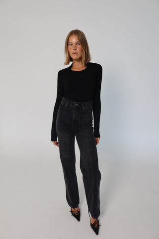 Romy High Rise Jean - Washed Black