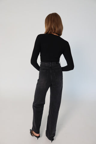 Romy High Rise Jean - Washed Black