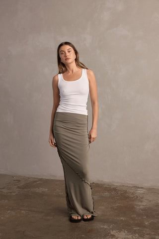 Charlotte Jersey Maxi Skirt - Olive