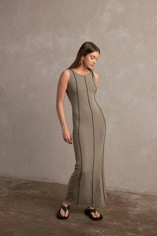 CHARLOTTE JERSEY MAXI DRESS - OLIVE